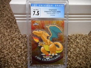 Charizard Topps Chrome cgc 7.5 NM+ Pokemon card #6 Series 1 psa 2000 movie ccg