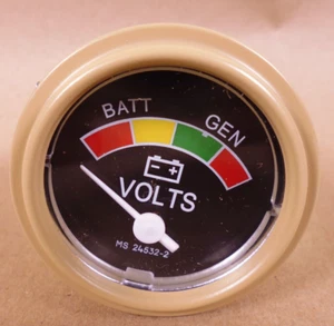 HUMVEE M998 M35 M939 VOLTAGE VOLTMETER GAUGE MS24532-2 Tan , 6625-01-086-9580 - Picture 1 of 4