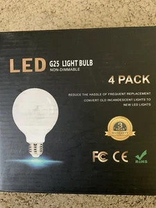 LED G25 Some Light Bulb Non Dimmable E26 5k 5W 4 Pack - Picture 1 of 4