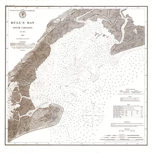 1859 Nautical Chart of Bulls Bay South Carolina Bills Island - Picture 1 of 5
