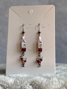 Weinflasche und Gläser Ohrhänger - Bild 1 von 3