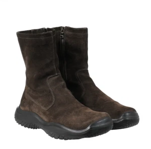 Prada Men AW99 Vintage Biker Boots US 8.5 UK 7.5 Brown Suede Square Toe Vibram - Picture 1 of 10