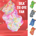 1.8m Long Belly Dance Fan Mulberry Silk Bamboo Fan Veil Colorful Dyeings
