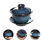 Elegant Porcelain Gaiwan Tea Cup and Saucer