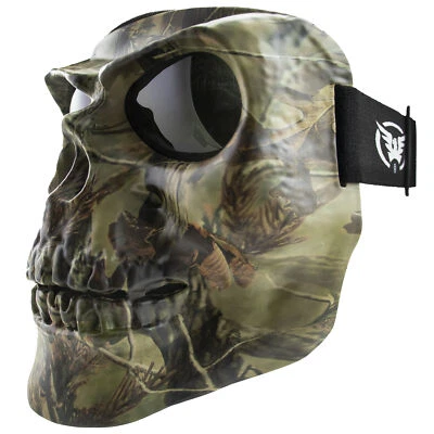 Global Vision Skull Mask Motorcycle Full Face Riding Goggles Camo w/ Smoke Lens