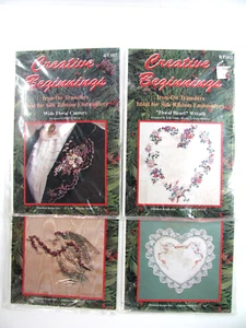 Lot of 4 Creative Beginnings Silk Ribbon Embroidery Iron On Transfers - Picture 1 of 9
