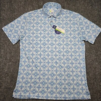 Camisa Polo de Golf TailorByrd Para Hombres Grande Rendimiento Elastizada Verde Azul Blanco NUEVA Foto 1 de 4