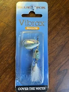 Vibrax Blue Fox Spinner 2 inch. SHALLOW Silver/White - Picture 1 of 3