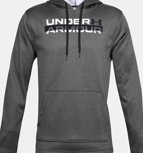 Under Armour Hoodie Men's Medium Authentic UA Fleece Linear Logo Graphic Loose M - Picture 1 of 4