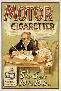 Motor Zigaretten Werbeplakat Wandkunst Poster, Vintage Humor Rauchanzeige - Bild 1 von 13
