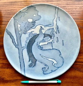 Antique 1890s T & V LIMOGES Art Nouveau Plate PEACOCK & TREE 11.6” VGC_Very RARE - Picture 1 of 5