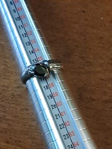 Vintage Sterling Silber Ring schwarzer Onyx Größe 7,75 (Ww11/522) - Bild 1 von 4