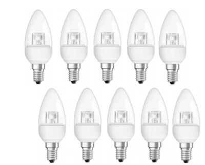10x OSRAM LED Kerze E14 4W=25W klar warmweiß EEK: F (Spektrum A bis G)  - Bild 1 von 3