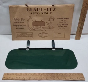 GLARE-EEZ AUTO VISOR - Green - R.W. KERR CO PLASTICS - clips on - listing #2 - Picture 1 of 12