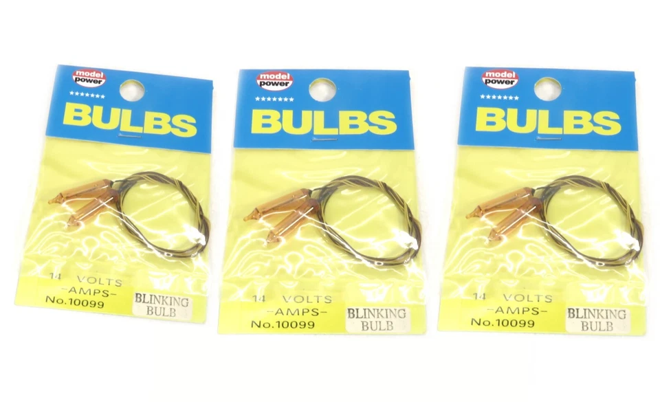 Model Power No.10099 Amber Tubular Blinking Bulbs 2pc. 14V(6 bulbs) - Image 1 of 1
