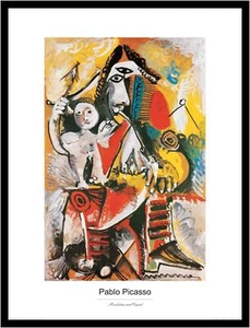 Pablo Picasso Poster Kunstdruck Bild im Alu Rahmen Musketier und Amor 80x60cm - Bild 1 von 1