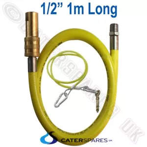 CATERFLEX COMMERCIAL CATERING EQUIPMENT YELLOW GAS HOSE FLEX 1\2 1000mm/1m - Picture 1 of 1