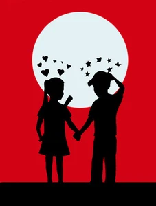 BANKSY STREET ART CANVAS PRINT Love Hurts stars 32"X 24" fake poster red - Picture 1 of 1