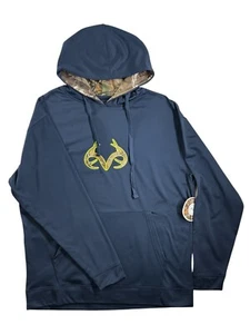 Buckhorn River Realtree Hoodie Sweater Long Sleeve Hunting Archery Camo Navy L - Picture 1 of 7
