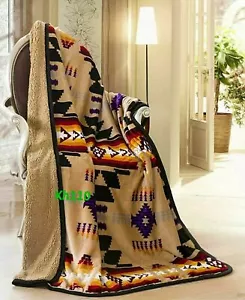 "Coperta Sherpa stampa Navajo lancio cammello sud-ovest 50"x 60" - Foto 1 di 3