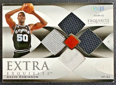 DAVID ROBINSON 2006-07 UD Exquisite Collection Game-Used Quad Jerseys 08/25 - Image 1 of 2