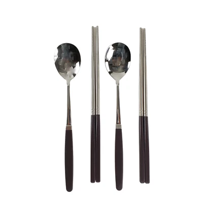 2 Stück Modern Style Premium Edelstahl Löffel & Essstäbchen Set, Täglicher Gebrauch - Bild 1 von 4