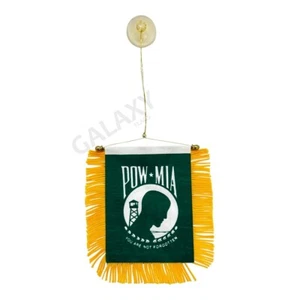 POW MIA Flag Mini Banner / Double Sided POW MIA Car Window Flag - Picture 1 of 1