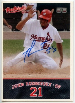 2007 MultiAd Sports Memphis Redbirds John Rodriguez Auto Signed #4 San Diego CA - Image 1 of 2