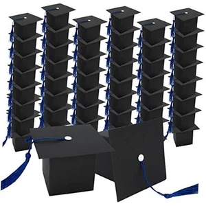 100pcs Graduation Candy Boxes Cap Gift Candy Sugar Boxes Graduation Party Blue - Picture 1 of 7