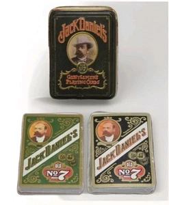 De colección. Jack Daniels Antiguo No. 7 cartas de caballero lata 2 barajas barra sin abrir - Imagen 1 de 9