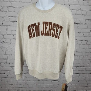 NWD New York Popular Beige Soft Fleece New Jersey Nantucket Sweater Size Large L - Picture 1 of 12