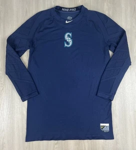 Seattle Mariners MLB Nike Pro Combat Mens Long Sleeve Dri Fit Medium - Picture 1 of 9