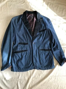 Engineered Garments Indigo Blue Cotton Denim Jacket Size S Tailored #EJ ZGA - Picture 1 of 5