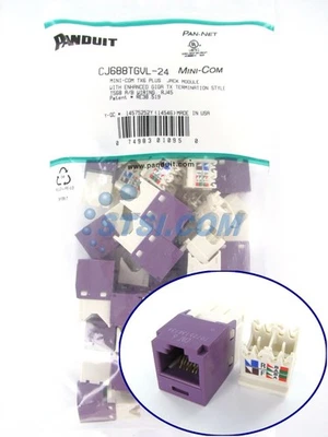 (24-PACK) Panduit CJ688TGVL-24 Cat6 Mini-Com Jack Module, Violet GENUINE ~STSI - Image 1 of 4
