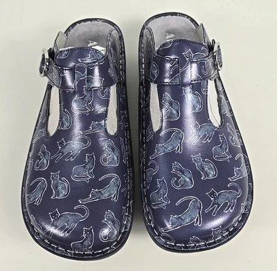 NWOB Alegria DELICUT Slate Gray Blue Cat Kitten Leather Clogs 42 /US 11.5 12 W - Image 1 of 4