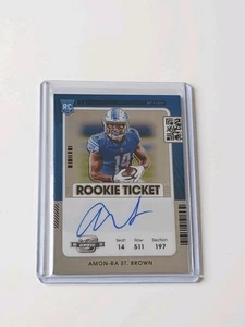 Panini Contenders Optic 2021 Amon-Ra St Brown Rookie RC Ticket On Card Auto NFL - Picture 1 of 2