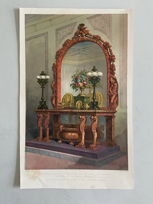 Antique Victorian Lithograph – Sideboard with Mirror by Snell of London - Image 1 of 4