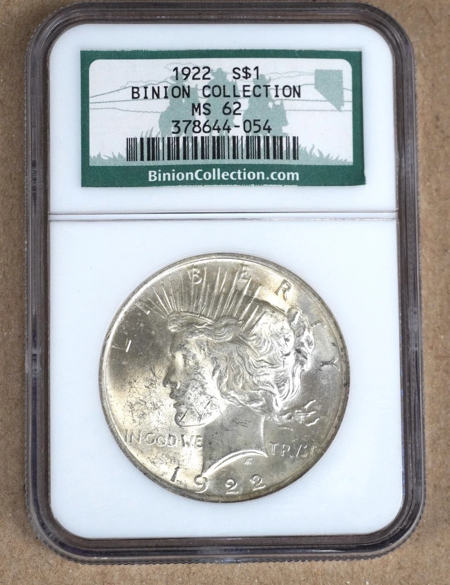 1922 Silver MS 62 Graded Peace Dollars for sale | eBay
