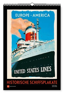 DELIUS KLASING VLG GMBH Historische Schiffsplakate 2026 Kalender Kalender 14 S. Deutsch 2026