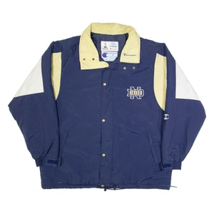 Vintage CHAMPION Notre Dame Fighting Irish Mens Jacket Blue 90s USA L - Picture 1 of 6
