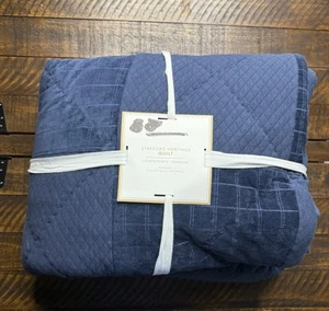 Pottery Barn Teen Stafford Heritage Quilt Blue Full NEW - Picture 1 of 5