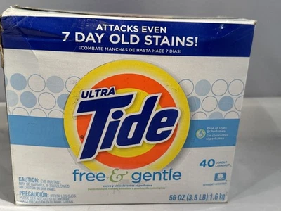 Tide Ultra Free & Gentle Powder Laundry Detergent 40 Loads 56 Oz New and Sealed - Image 1 of 3