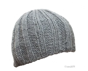 Mütze Strickmütze Beanie Wollmütze Cap hellgrau Damen Wintermütze Skimütze D10!! - Picture 1 of 1