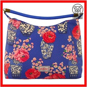 Cath Kidston Schultertasche Umhängetasche Hobo Floral Matt Wachstuch Blütenvase CD71 - Bild 1 von 15