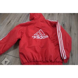 NWOT Vintage 90s ADIDAS Boundry Red Youth Medium Jacket w/Hood - Picture 1 of 10