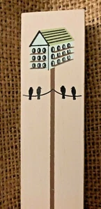 Casa de pájaros Martin pintada de colección en poste modelo de madera arte popular - Imagen 1 de 5