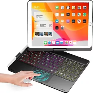 For iPad 10.2" 7th/8th/9th Generation Case with Keyboard Touchpad 360° Rotatable - Picture 1 of 32
