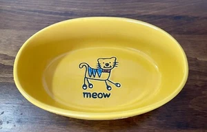Silly Kitty Oval Dishwasher Safe Stoneware Cat Bowl 7” PET-RAGEOUS Designs *A - Picture 1 of 5