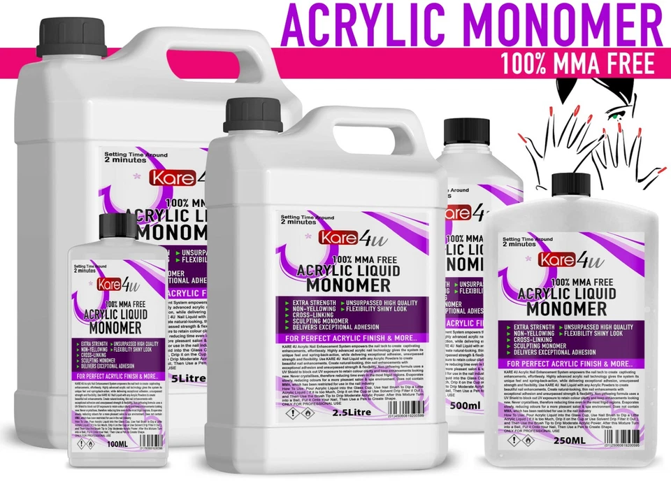 New NAIL SCULPTING ACRYLIC LIQUID MONOMER SALON HIGH QUALITY 100ml -10Litre UK - Image 1 of 1