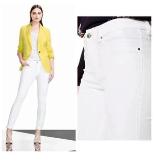 Karen Millen High Rise Skinny Leg Jeans Sz 2 NWT 105 White - Picture 1 of 6